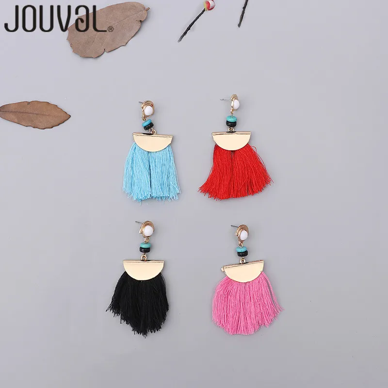 Модные хлопковые широкие серьги с кисточками женские богемные Винтажные