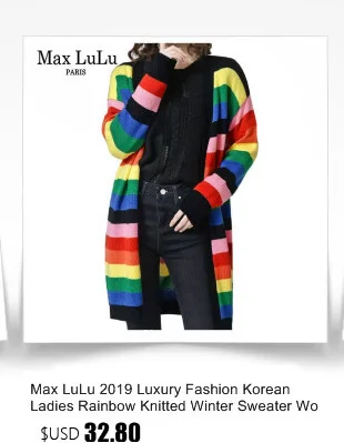 Max LuLu, Модный корейский джемпер для девушек, Зимний вязаный трикотаж, женские теплые пуловеры с узором, повседневные утолщенные хлопковые свитера