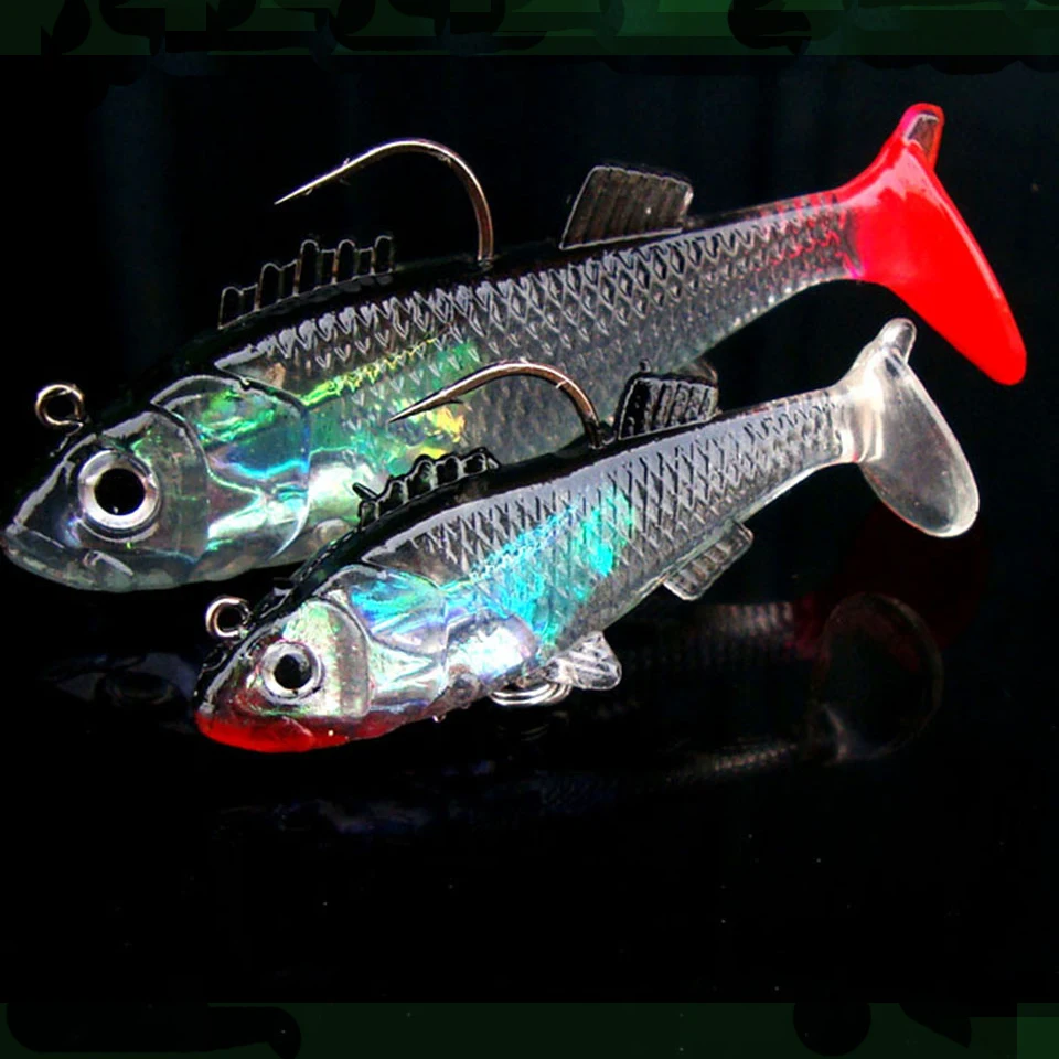 1 шт. силиконовых кейсов приманка для рыбалки с блестками из искусственной кожи