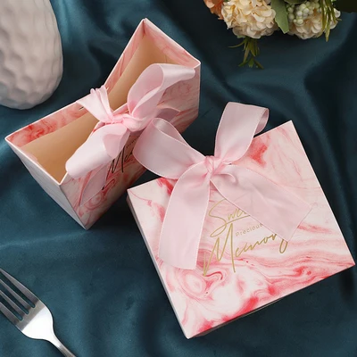 25 шт. розовый Мрамор линии бумажный пакет для конфет коробки день рождения