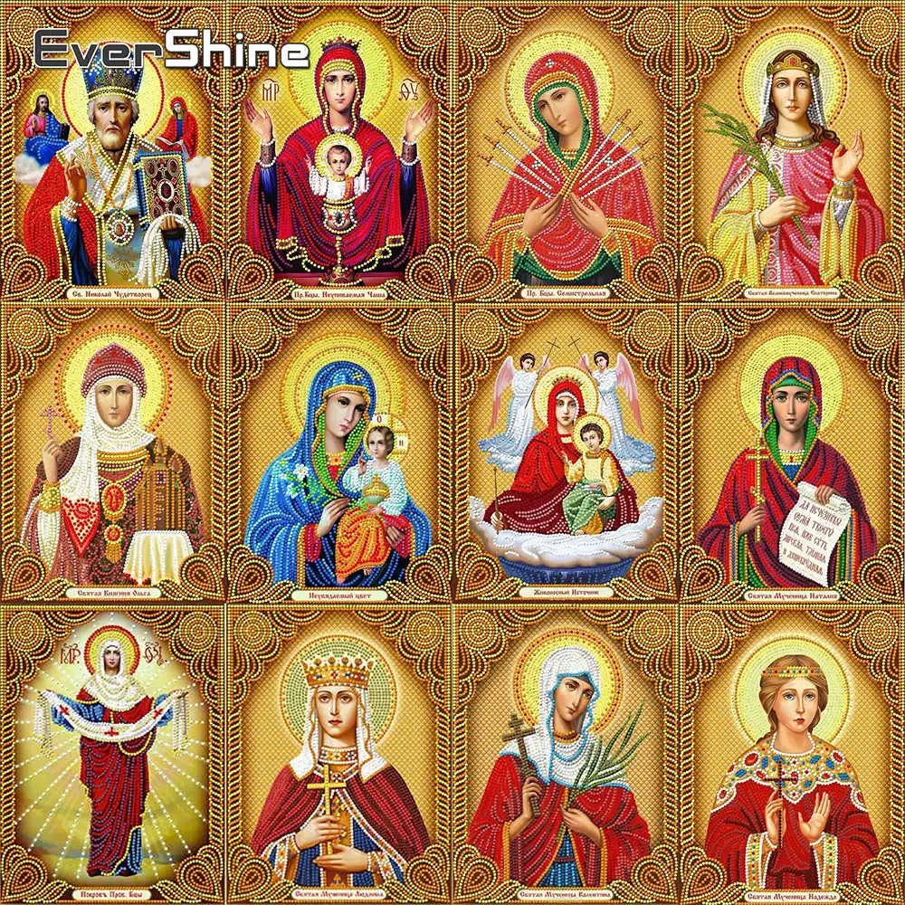 

Evershine 5D DIY Diamond Painting Religion Full Drill Square Diamond Mosaic Cross Stitch Diamond Embroidery Portrait Needlework
