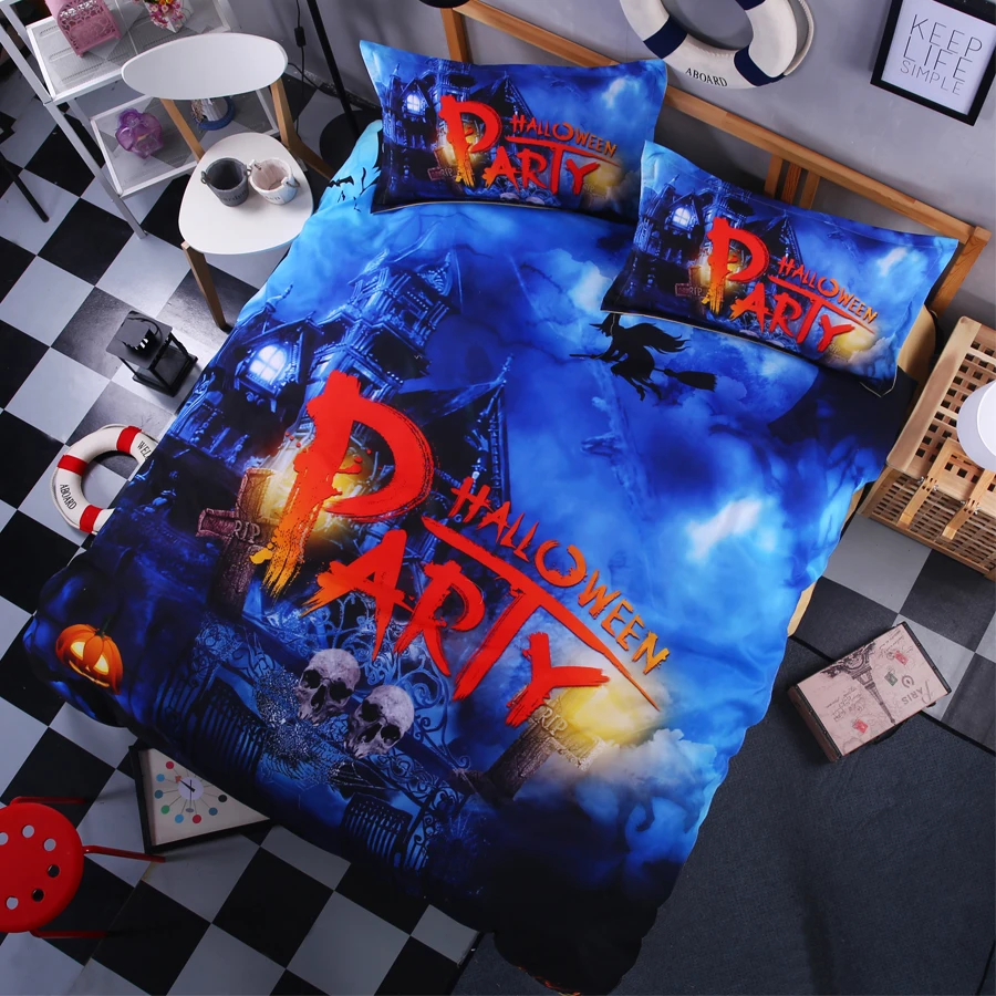 Happy Halloween озорной черный белый цвет Тыква Постельное белье дети/Обувь для