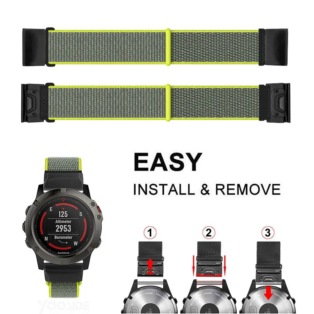Fenix 6X/Fenix 5X26 мм QuickFit ремешок для часов легкий нейлоновый Петля мягкий спортивный дышащий браслет ремешок для Garmin Fenix 5 Plus