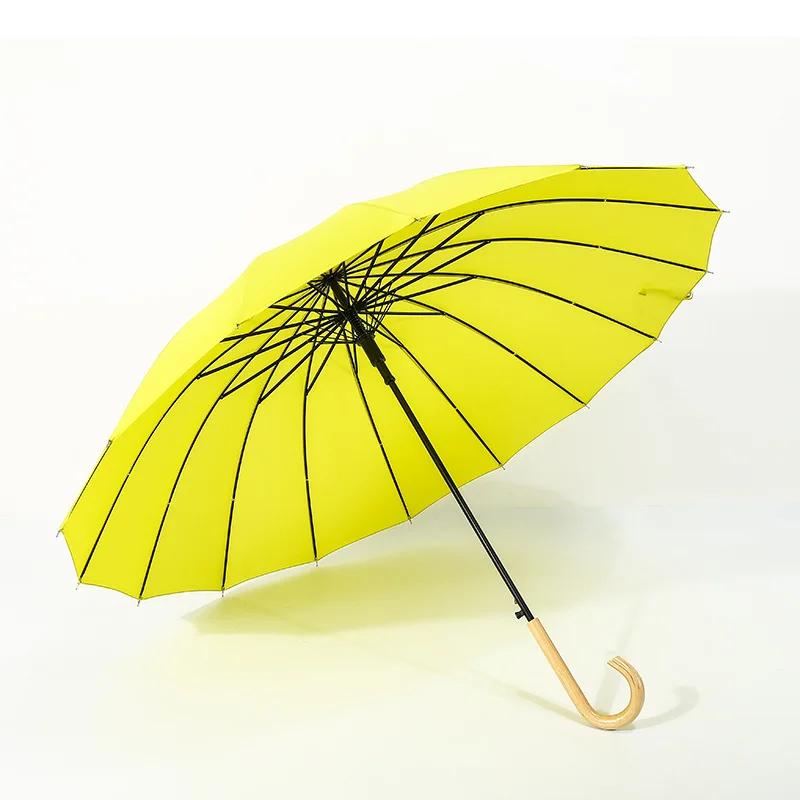 Umbrella A1009 Цветной деревянный зонтик от дождя, Женский Бренд, 16 K, ветрозащитные зонты с длинной ручкой, прочная рама, водонепроницаемый, модный, цветной, яркий, Paraguas - Цвет: Umbrella A1009