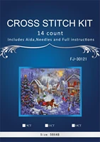 horse and house on snow stitch diy 14ct similar dmc cross stitchsets embroidery kits counted cross stitching fj 3012
