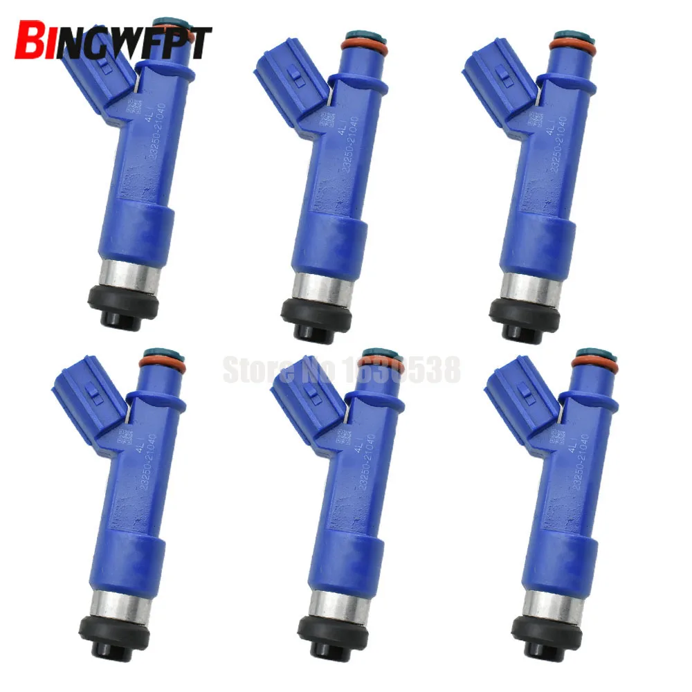 

6pcs/set fuel injector 23250-21040 2325021040 for Toyota Yaris 2006-2014 1.5L L4 for Toyota 1ZZ Yaris NCP90 Vios