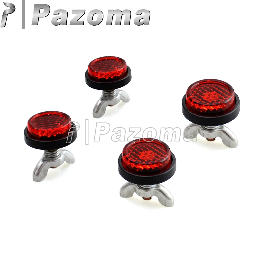 4 шт. красные мини отражатели номерного знака для мотоцикла Honda Yamaha Suzuki Sport Bike Off Road