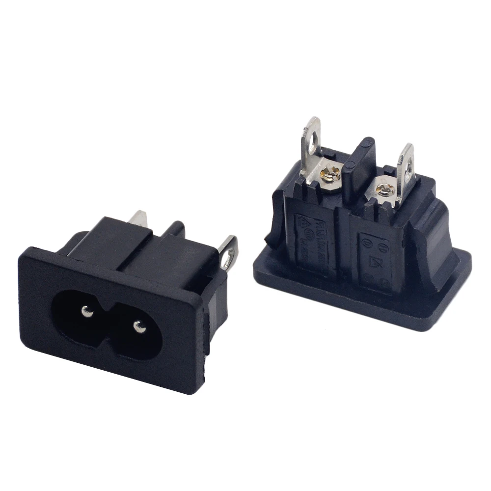 5 шт. IEC320 C8 черный 2 терминала мощность разъем на входе AC 250 В 2.5A