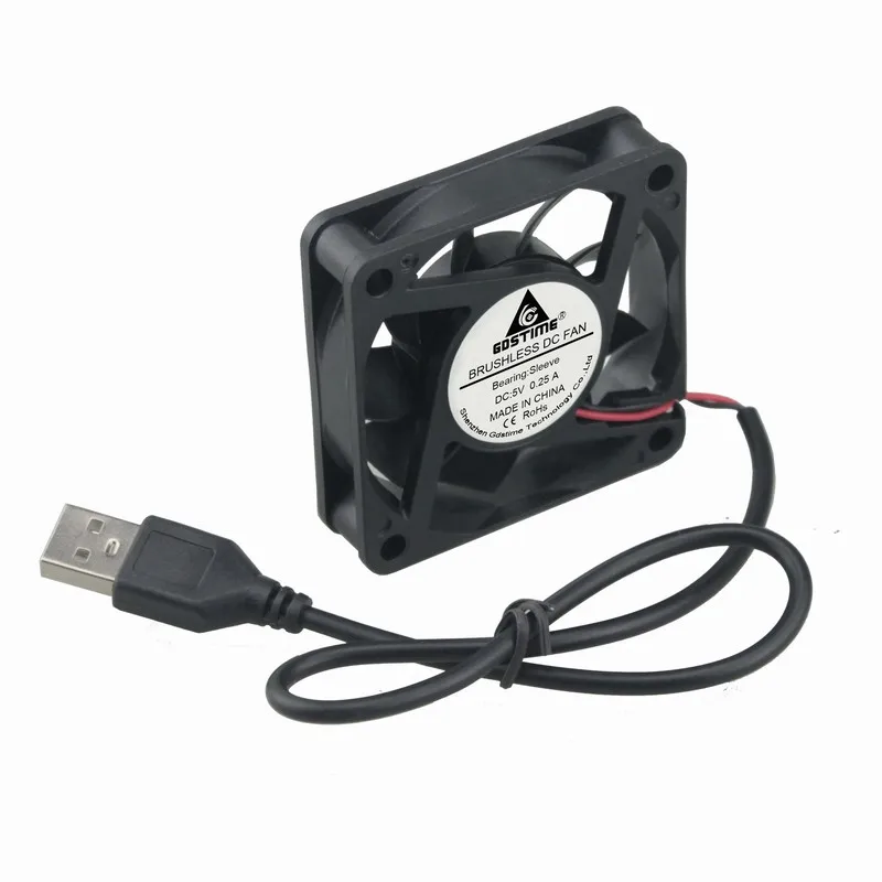 1 шт. Gdstime DC 5 В питание от USB 60 мм x 15 охлаждающий вентилятор 60x60x15 6 см 6015 компьютер VGA