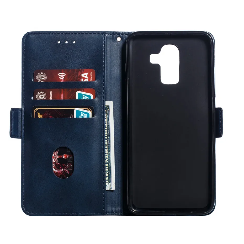 Business Solid Wallet Stand ID Card Slot Lanyard Phone Case Cover for Samsung Galaxy J8/J7/J6J4/3/J2 2018 J730 J530 case | Мобильные