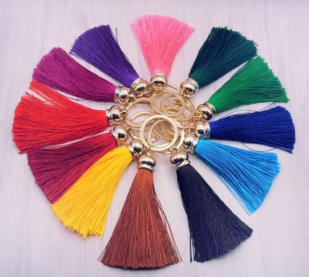 Women New fashion Tassel Key Ring Charm Cute Silk Chain Simple Holder Best Party gift jewelry | Украшения и аксессуары
