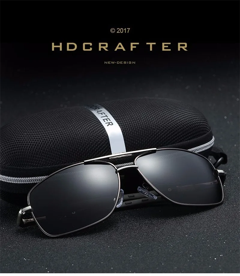 HDCRAFTER, брендовые дизайнерские солнцезащитные очки, мужские, поляризационные, для вождения, зеркальные, солнцезащитные очки для мужчин, высокое качество, oculos de sol masculino