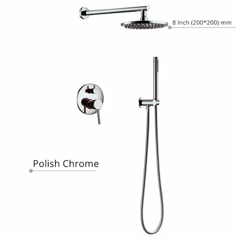 Shower Faucet System Set Bathroom Bath Mixer Tap Matt Black Rose Brass Diverter Hand Held Set 8-16" Rain Head Wall Arm Kit