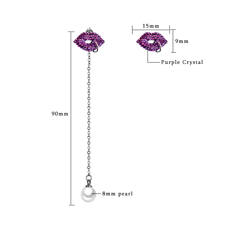 Женские винтажные серьги с кристаллами розово красные длинные искусственным