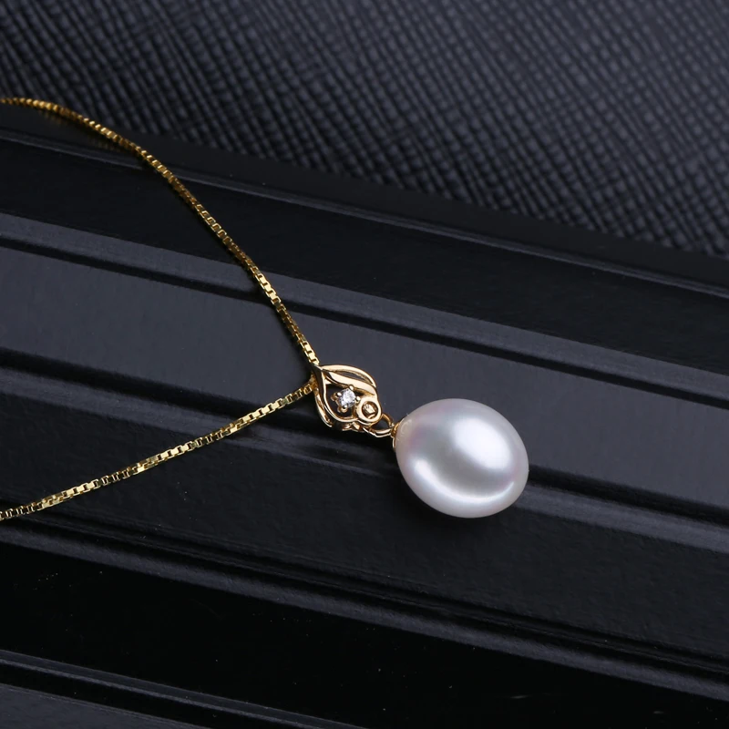 FENASY 18K Yellow Gold pendant pearl Jewelry AU750 gold heart for lovers pendants send s925 silver necklace | Украшения и