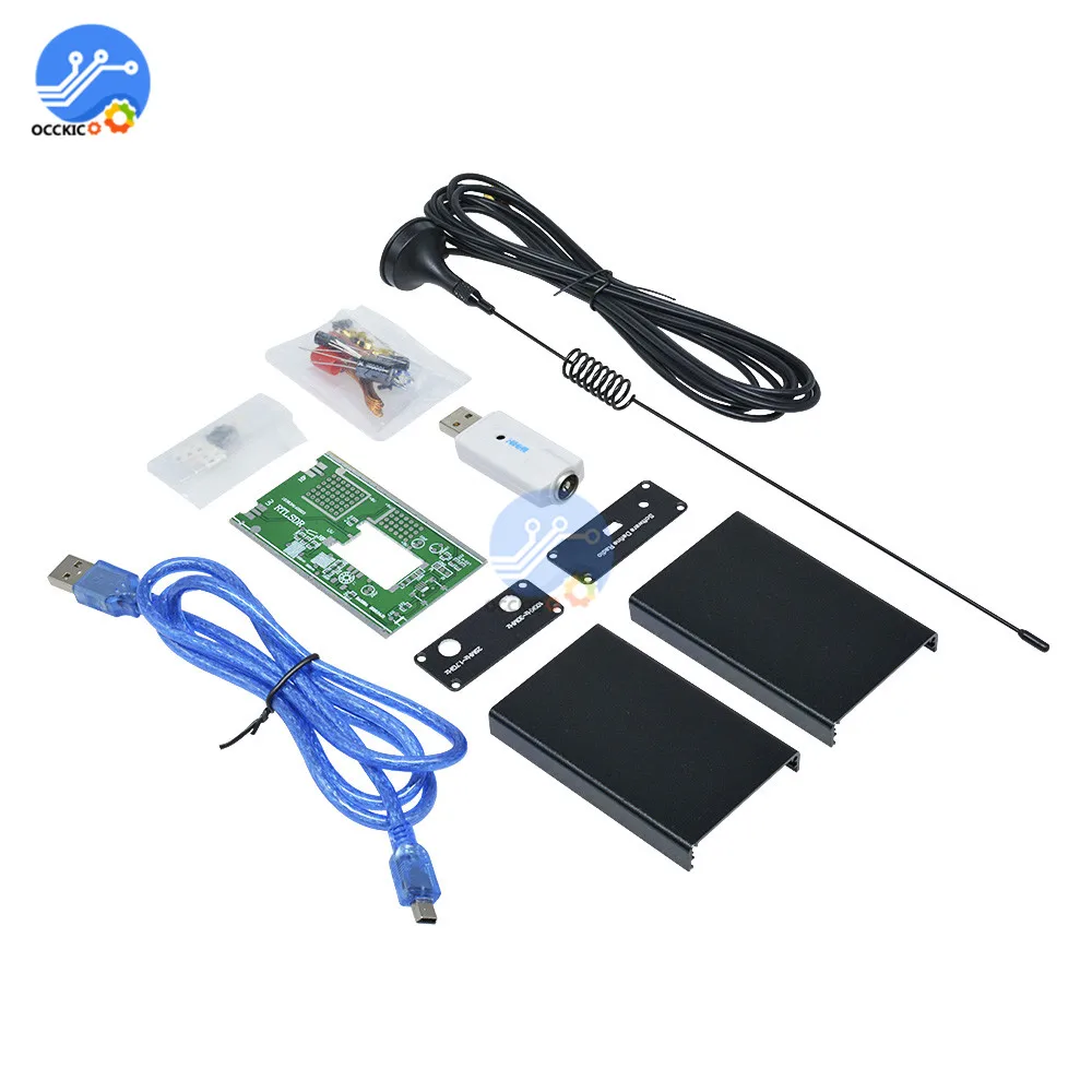 RTL SDR Настройщик USB приемник 100 кГц-1,7 ГГц УФ HF RTL2832U+ R820T CW fm VHF UHF AM DSB USB программный ключ тюнера с антенной DIY Kit