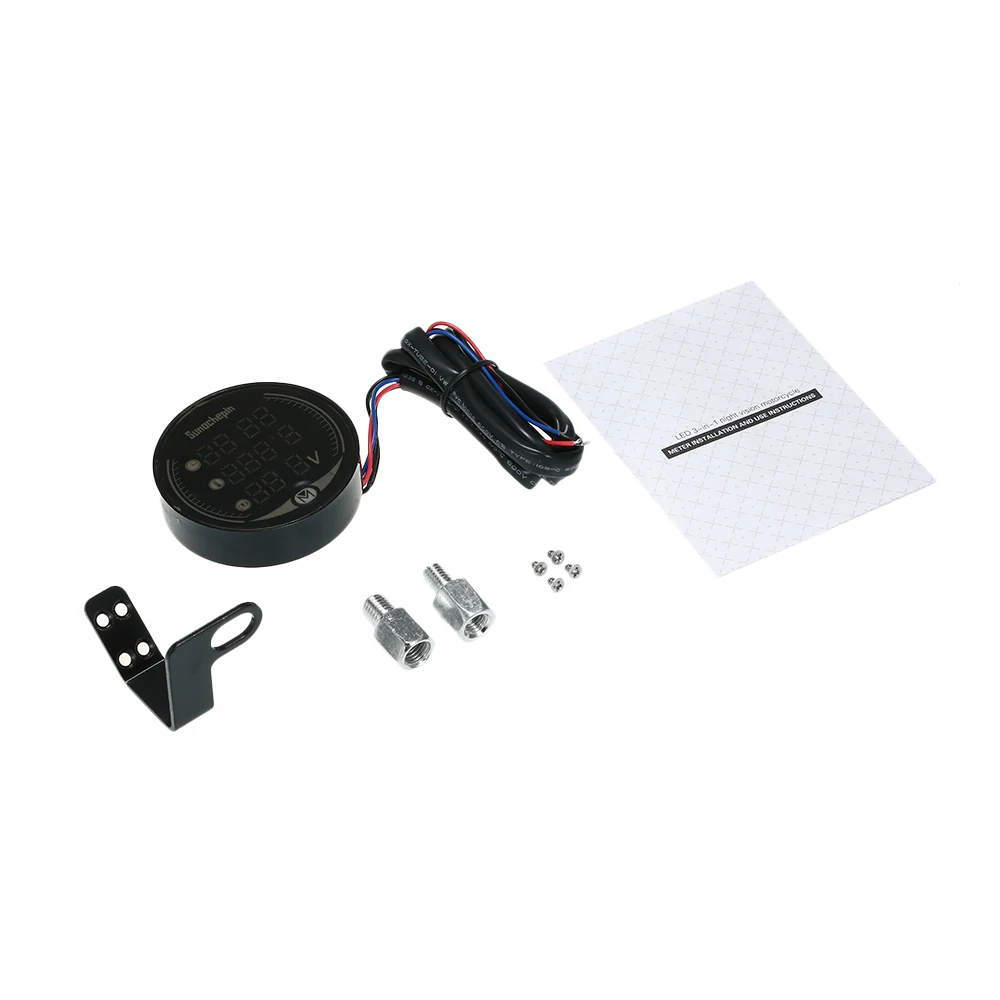 Мотоциклетный вольтметр с дисплеем температуры настольный светодиодный 3 в 1