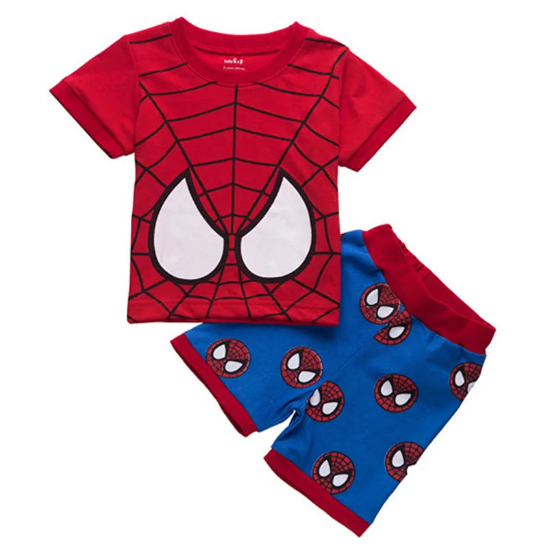 Детские пижамы для маленьких мальчиков 2019 г. Новые летние комплекты из 100% хлопка