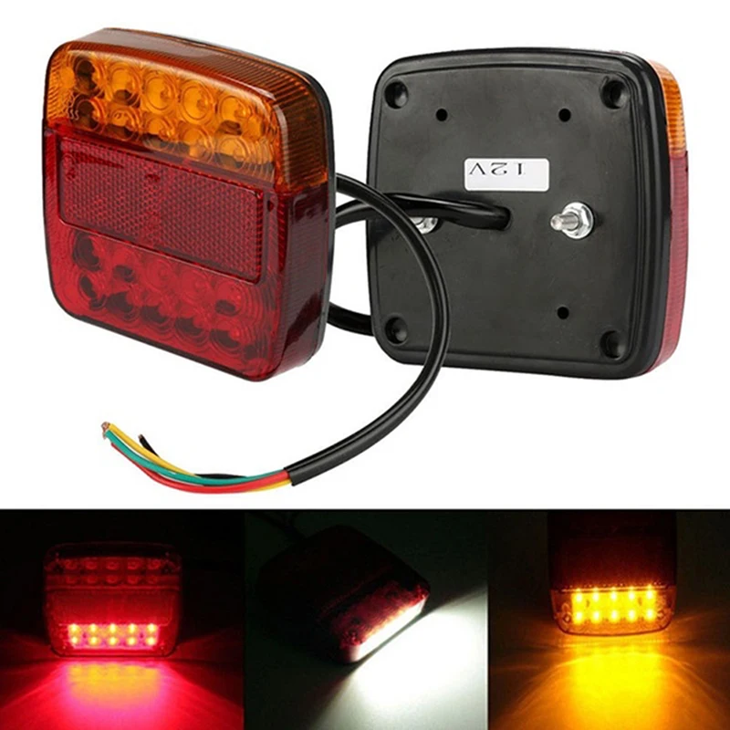 

12V Trailer Truck 20 LED Taillight Brake Stop Turn Signal Indicator Light Lamp 107x102x30mm