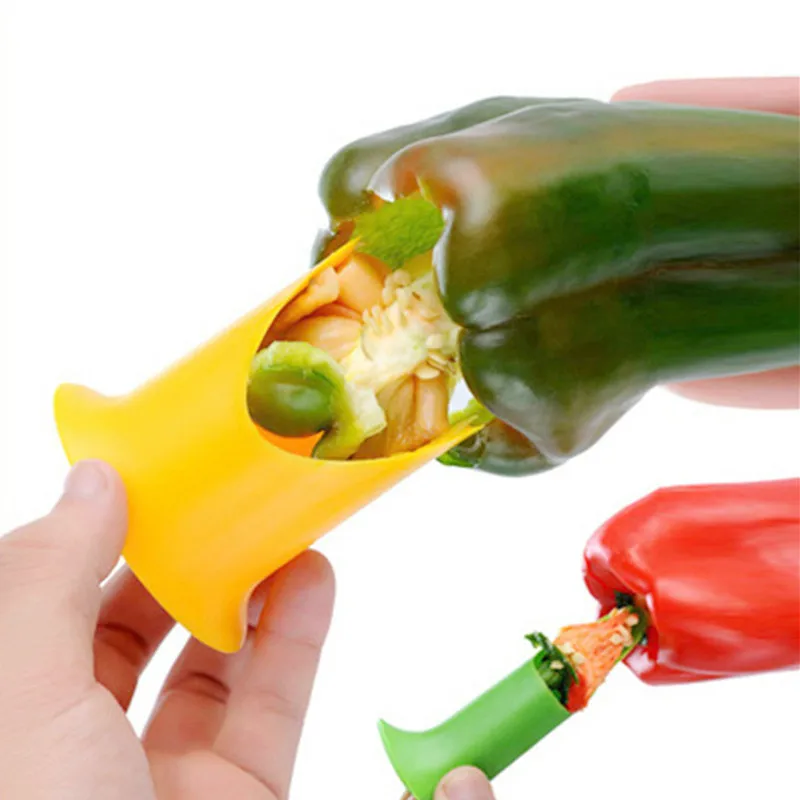 LIRUIKA 2 pcs/set Multifunction Green Pepper Chili Core Separator Device Plastic Tomato Fruit Vegetable Cutter Kitchen Tools | Дом и сад