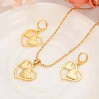 gold necklace earring set women party gift heart jewelry sets daily wear mother gift diy charms women girls lover fine jewelry