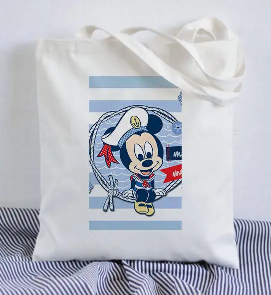 Disney Микки Маус мультфильм плюшевая женская сумка на плечо женская модная парусиновая Сумочка девушка подарок сумка шоппинг