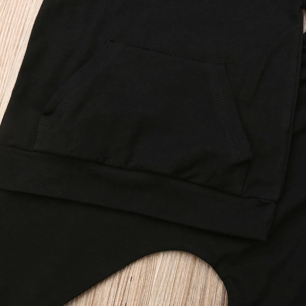 2019 Baby Summer Clothing 1-5Y Toddler Kids Boy Dinosaur Clothes Sets Black Solid Hooded Tops T-shirt Pants Trousers Outfit |