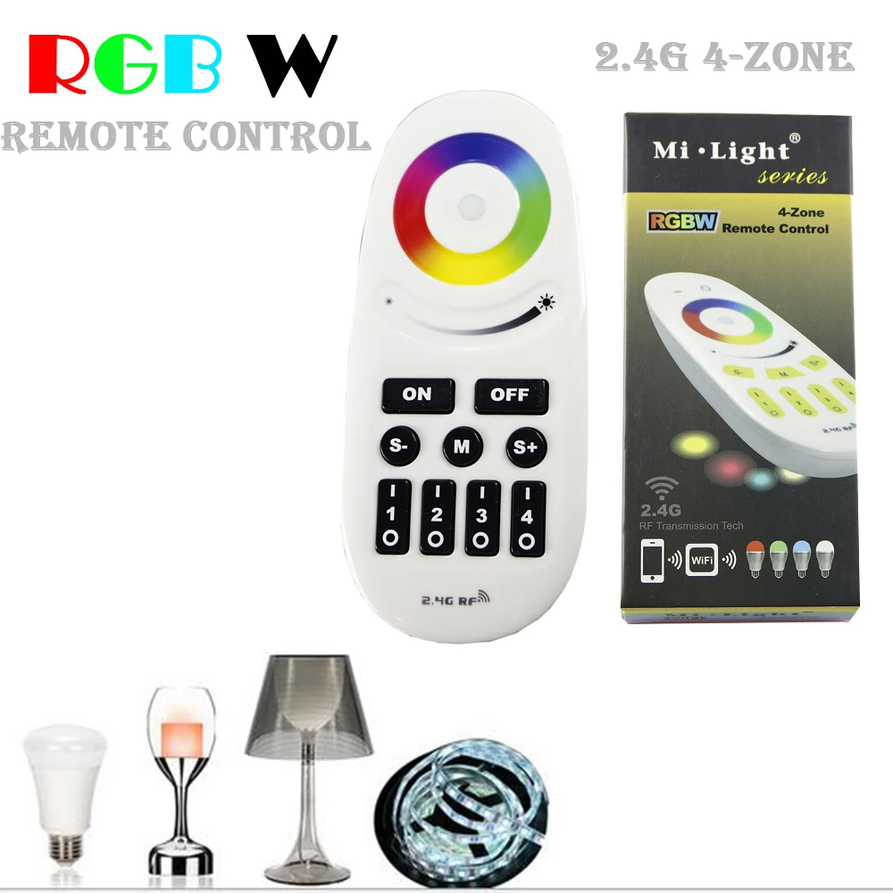 

RGBW Wireless 2.4G 4-Zone Touchtone remote control for Bulb led strip,RF Wifi dimmable Controller rgb controller for milight