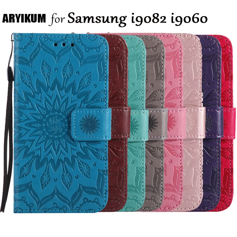Роскошный кожаный чехол книжка с цветами мандалы для Samsung Galaxy Grand Neo Plus GT I9060 I9060i Duos