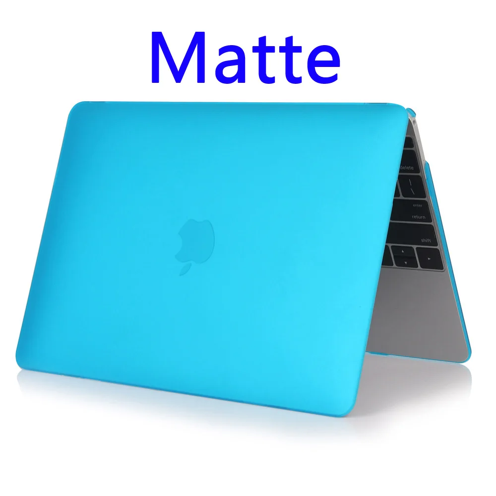 Matte water blue Матовый чехол для ноутбука Apple Macbook Air Pro retina 11, 12, 13, 15, сумки для Mac book New Pro 13,3, 15,4 дюймов, сенсорная панель, чехол для клавиатуры - Цвет: Matte water blue