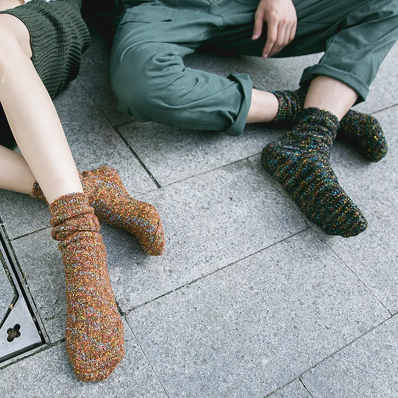 20Pairs season men new feather yarn restoring ancient ways couples in tube socks coarse women personality heap | Мужская одежда