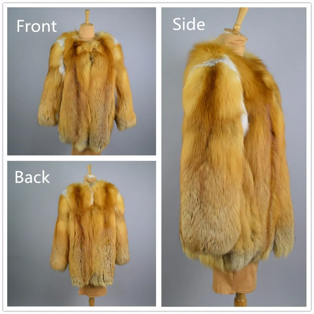 

FURSARCAR New Winter Real Fox Fur Coat Women Genuine Natural Medium Long Fur Female Jacket Fashion Luxury Gold Fur Coat
