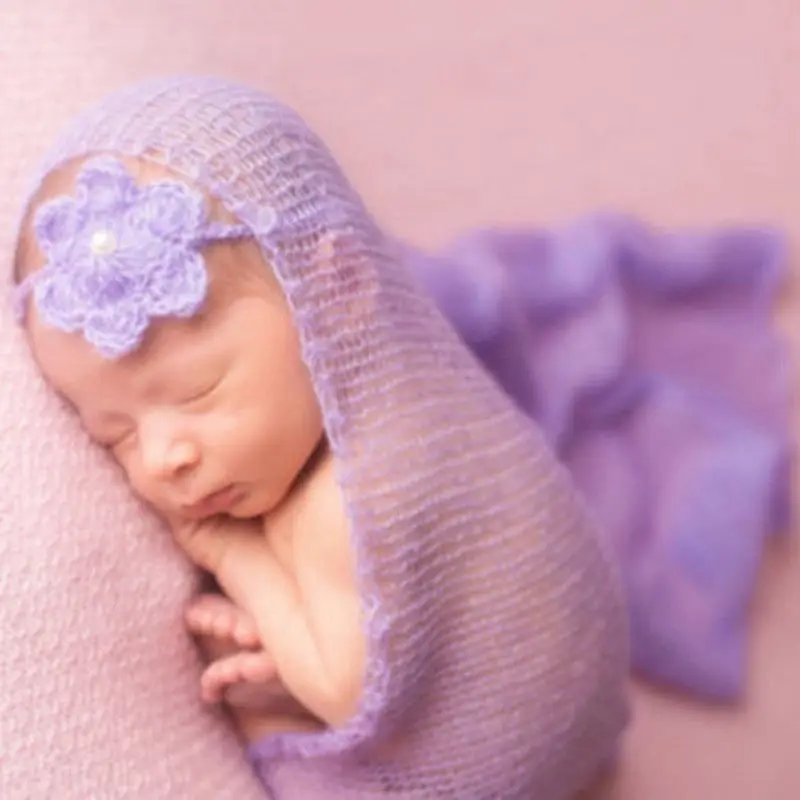 

40*60cm Super Soft Newborn Stretch Knit Wrap Photography Nubble Wraps Props Baby Kids Photo Multifunction Decorative Blanket