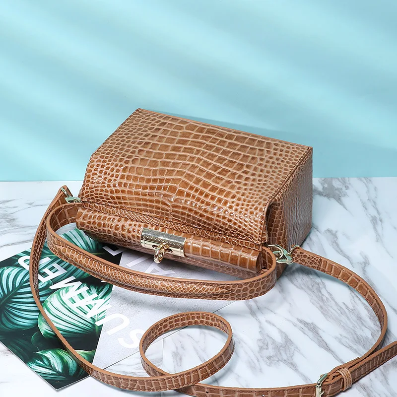 2019 новая женская сумка из воловьей кожи крокодила модная с татуировкой|Сумки