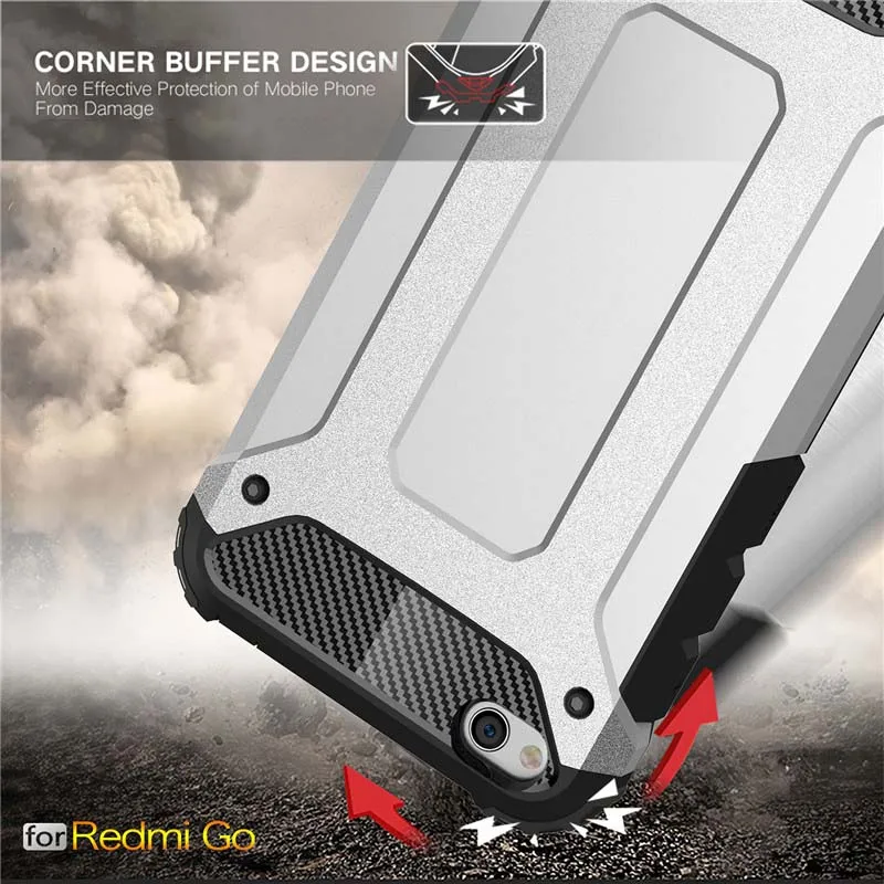 Чехол beworld для Xiaomi Redmi GO ударопрочный двухслойный TPU PC полная защита броня Жесткий