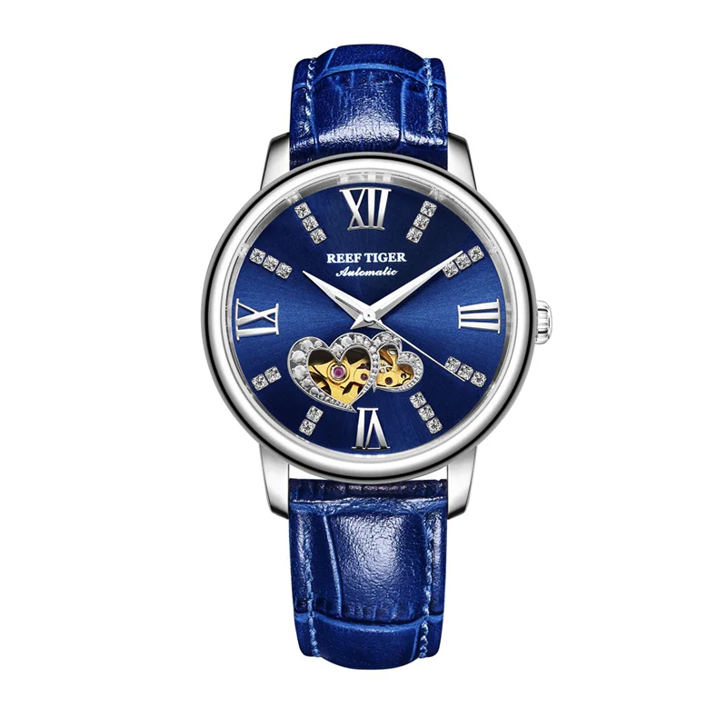 Reef Tiger/RT лучший бренд роскошные женские часы Reloj Mujer женские модные автоматические механические часы Relogio Feminino+ коробка RGA1580 - Цвет: 9