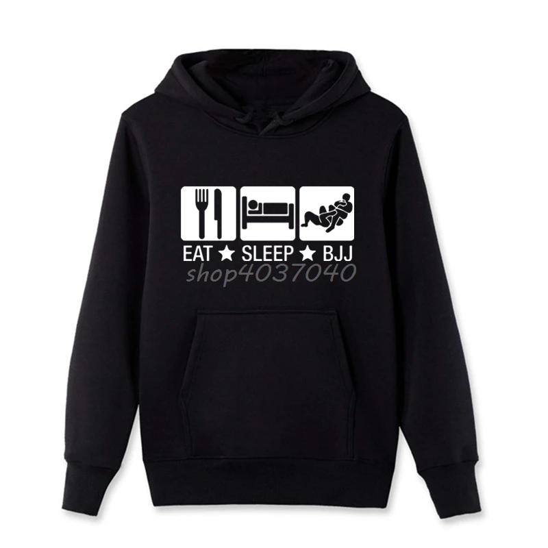 Забавные толстовки бразильского джиу джитсу дзюдо Eat Sleep Bjj повседневные мужские