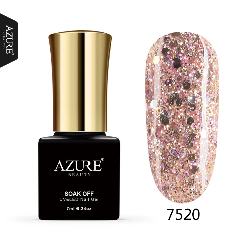 Azure Beauty розовый блеск светодиодный Гель лак блестящий Гибридный для ногтей