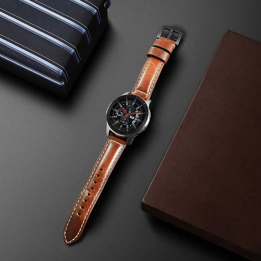 Итальянский винтажный ремешок для часов из натуральной кожи 22 мм Samsung Galaxy Watch 46 Gear