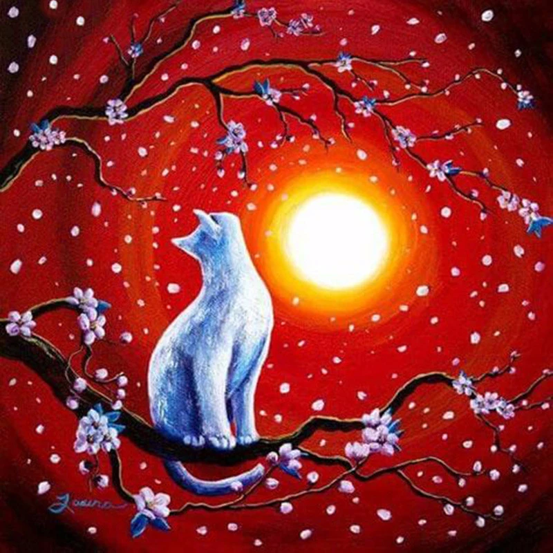 

Full square/Round drill Diamond embroidery Flower and cat 5D DIY diamond Painting Cross Stitch Rhinestone Mosaic HYY