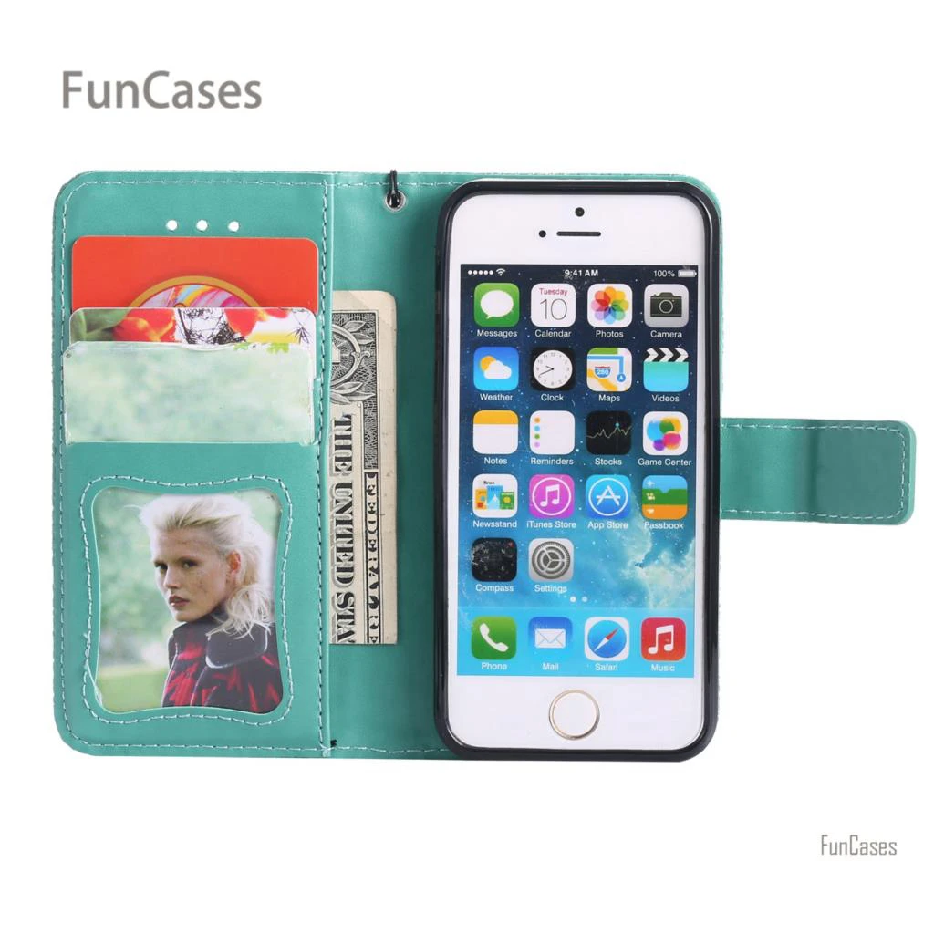 Лоза Стиль чехол на магнитном замке Капа iPhone 5 из искусственной кожи Сумка Carcasas