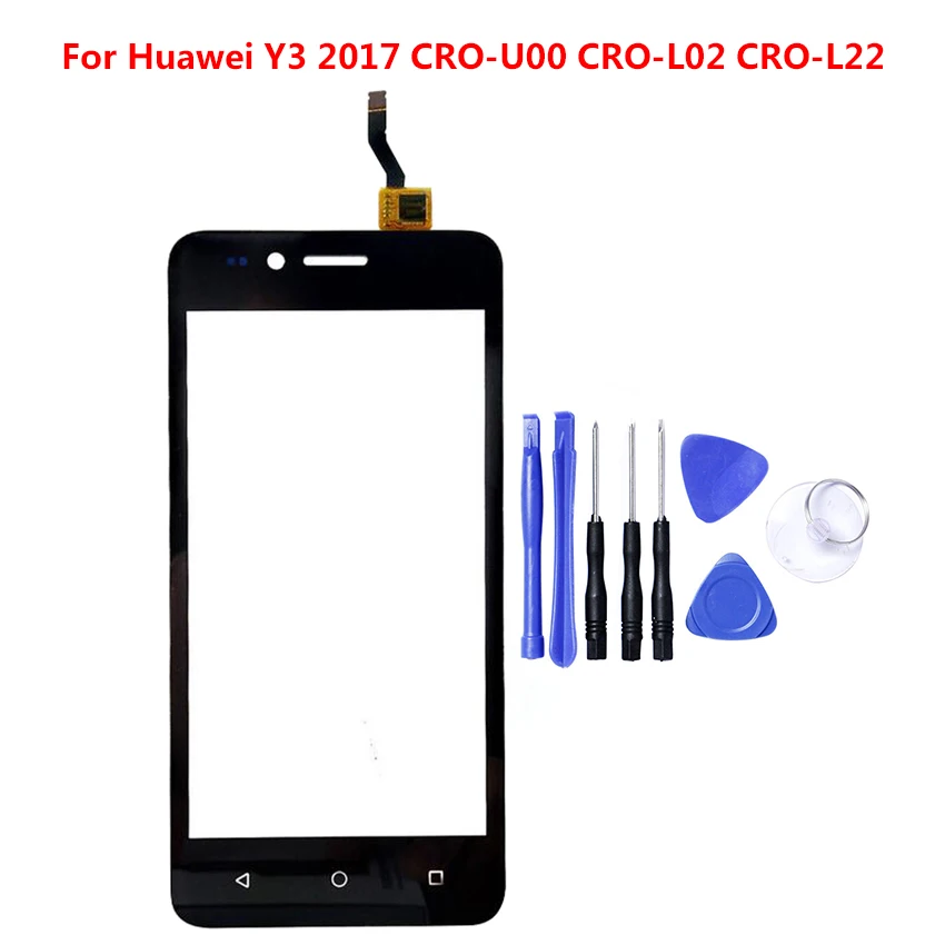 Для Huawei Y3 2017 CRO-U00 CRO-L02 CRO-L22 Сенсорный экран с дигитайзером Стекло объектив Панель