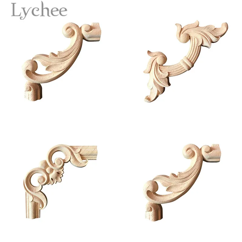 Lychee Life искусственная резная угловая аппликация для дверного шкафа винтажная