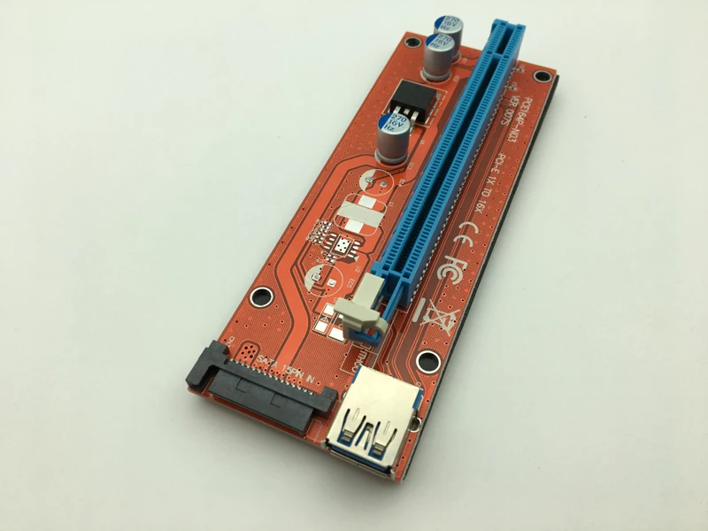 Красный VER007S 0 6 M PCI E 1X до 16X Райзер карта расширения Express адаптер USB 3 кабель 15Pin SATA