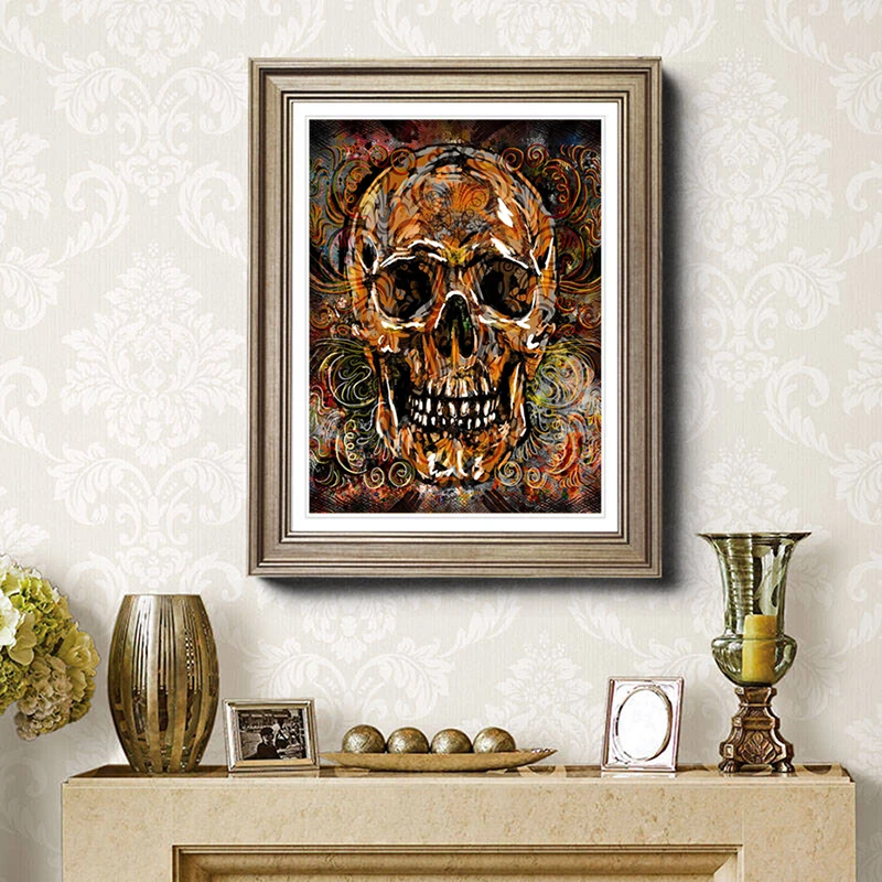 Coffee Skull Head Art 5D DIY Diamond Painting Full Square Embroidery Mosaic For Sale Rhinestones Needlework Kits | Дом и сад
