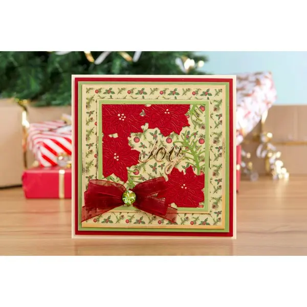 Ufurty Poinsettia Joy металлические штампы для резки рамка бумажные карточки скрапбукинга