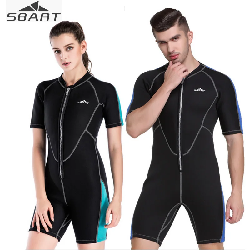 

Короткие неопреновые гидрокостюмы SBART для мужчин и женщин, цельный утепленный комбинезон для подводного плавания с коротким рукавом, на мол...