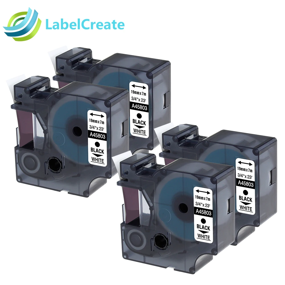 4 упаковки 45803 совместимы с устройствами для Печати Этикеток Dymo D1 19 мм|label tape|dymo d1dymo