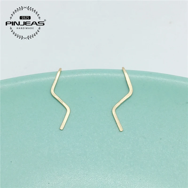 Серьги PINJEAS розовые с открытым покрытием закругленные маленькие серьги ручной