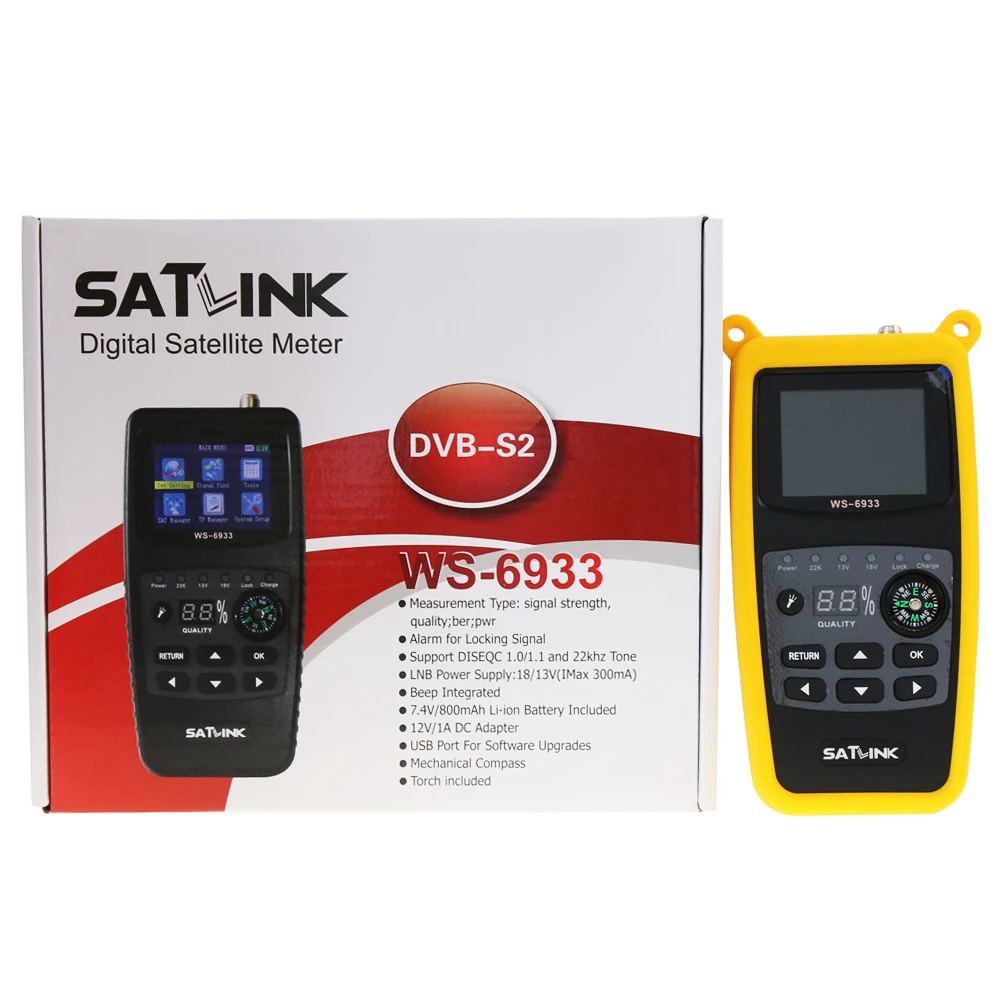 Satlink ws-6933 DVB-S2-метр спутниковый finder sat FTA C &amp KU Band 2 1 дюймов ЖК-дисплей WS 6933 цифровой
